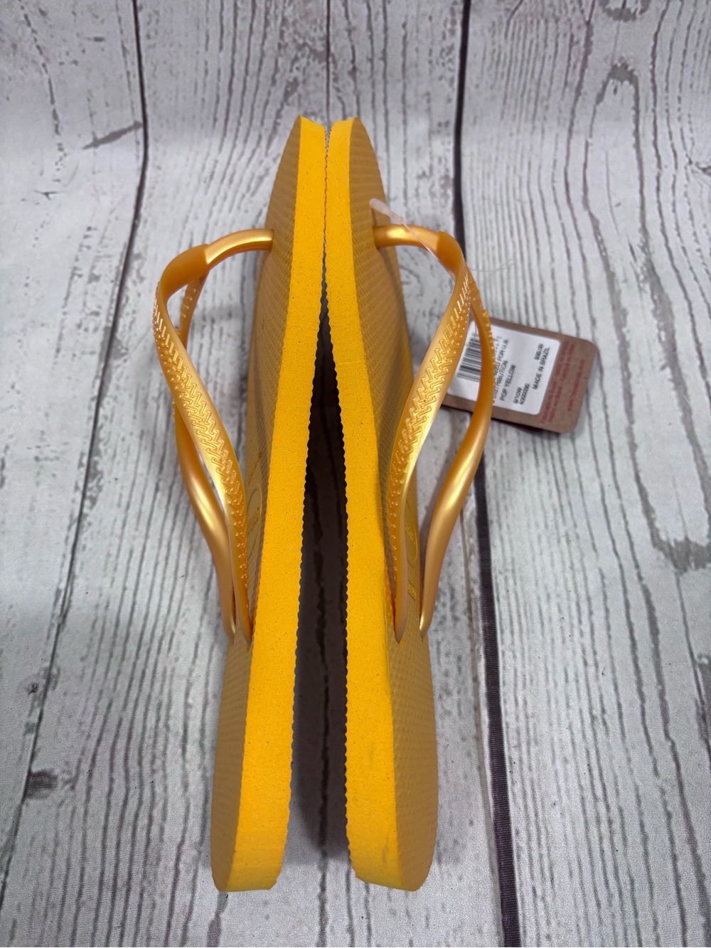 NWT Havaianas Women's Slim Flip Flops in Pop Yellow - Picture 5 of 5